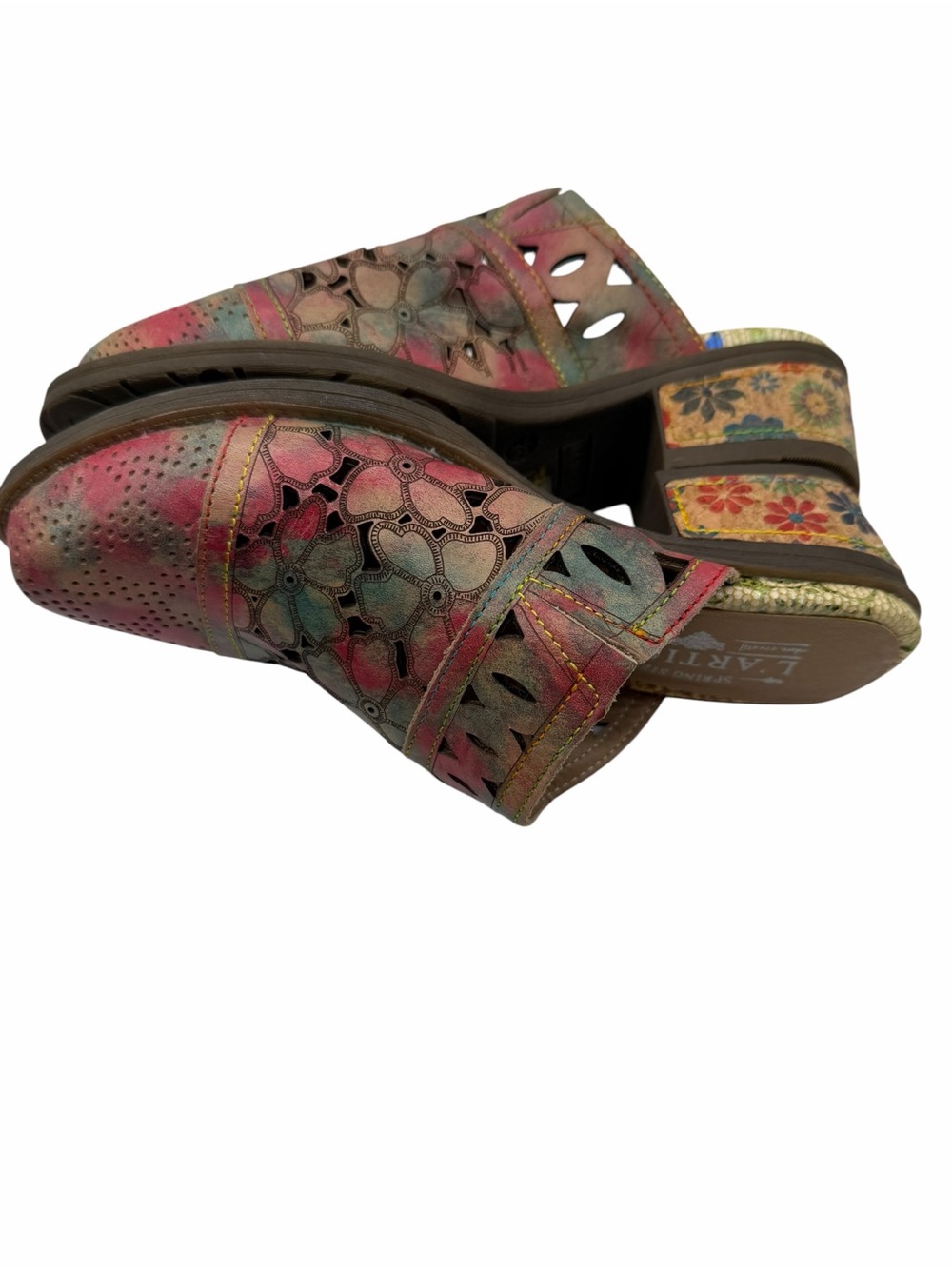 L'ARTISTE by Spring Step Rosalinda Leather Mules Size EU: 35 US: 5 Boho Style - Picture 8 of 15
